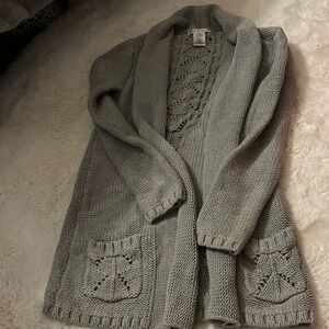 max studio gray knitted cardigan